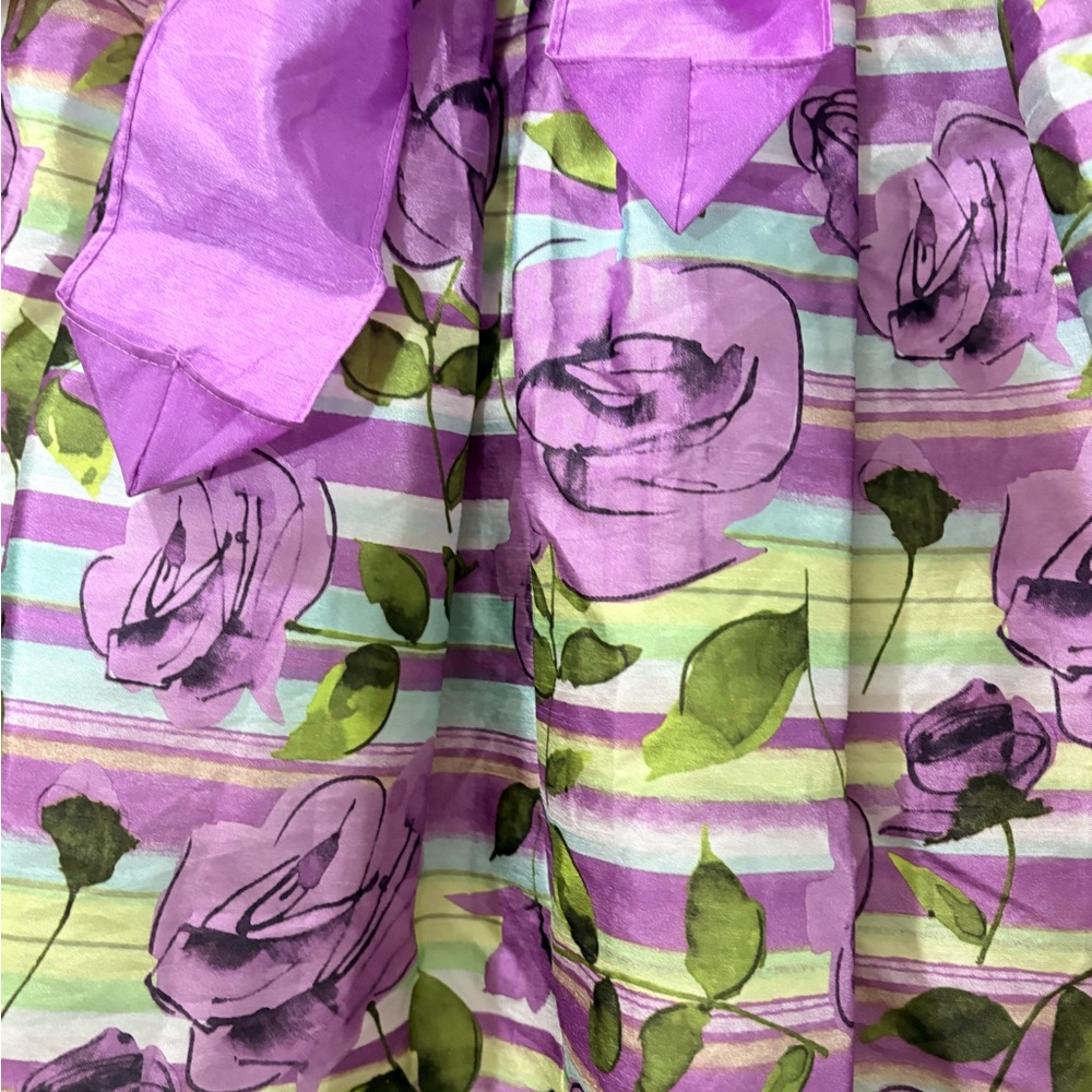 Floral Striped Dress with Purple Accents - Picture 7 of 10